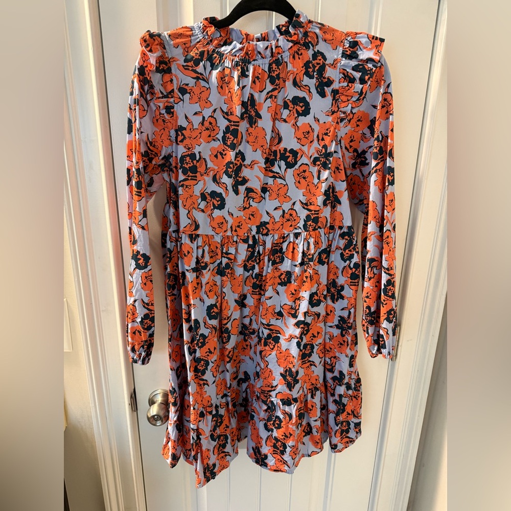 Floral Women’s Dress Coral, Light Blue, and Navy!